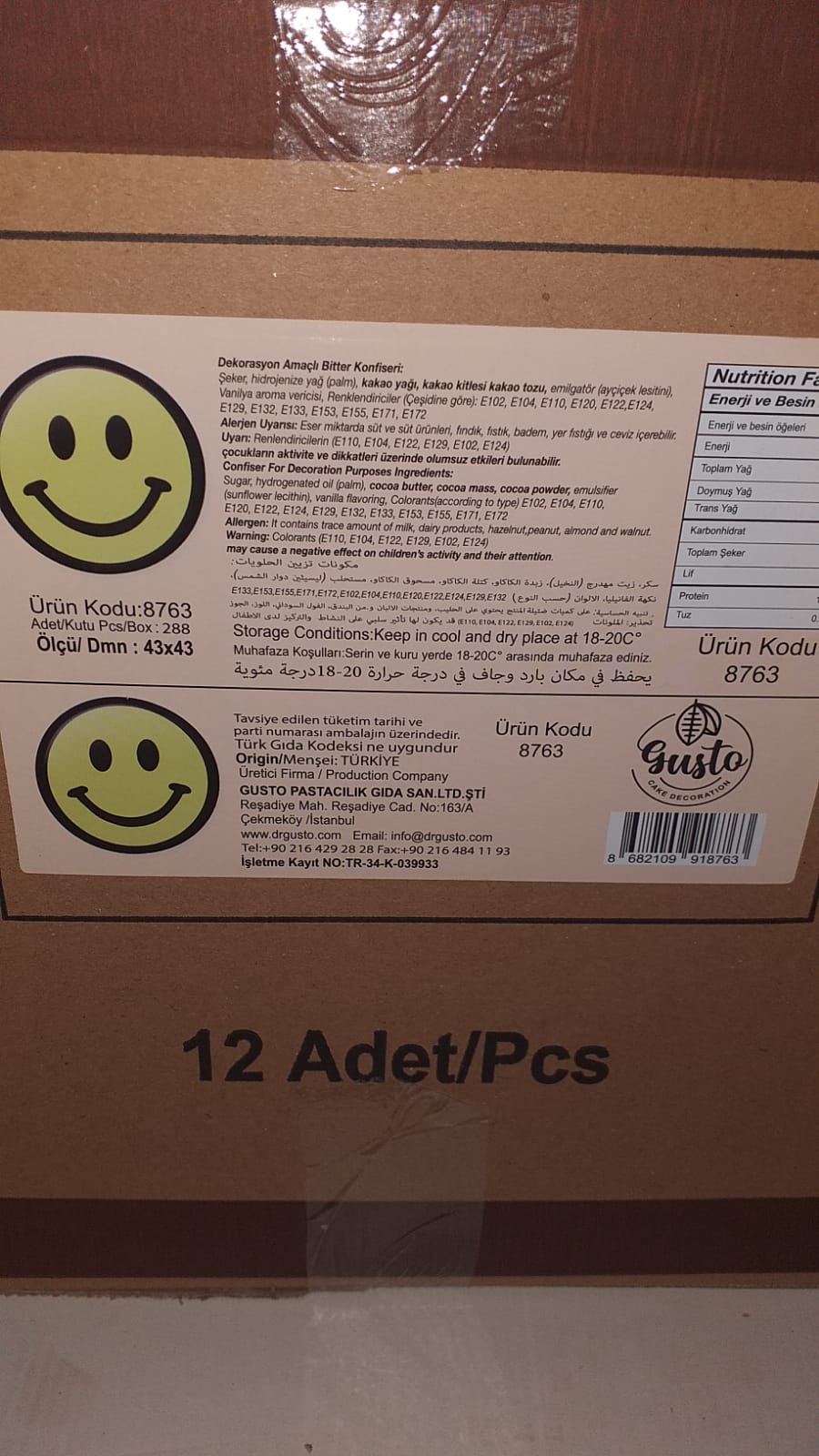 DEKOR ÇİKOLATA GÜLEN YÜZ 8763