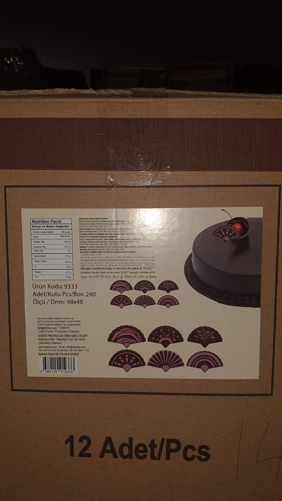 DEKOR ÇİKOLATA YELPAZE 9333