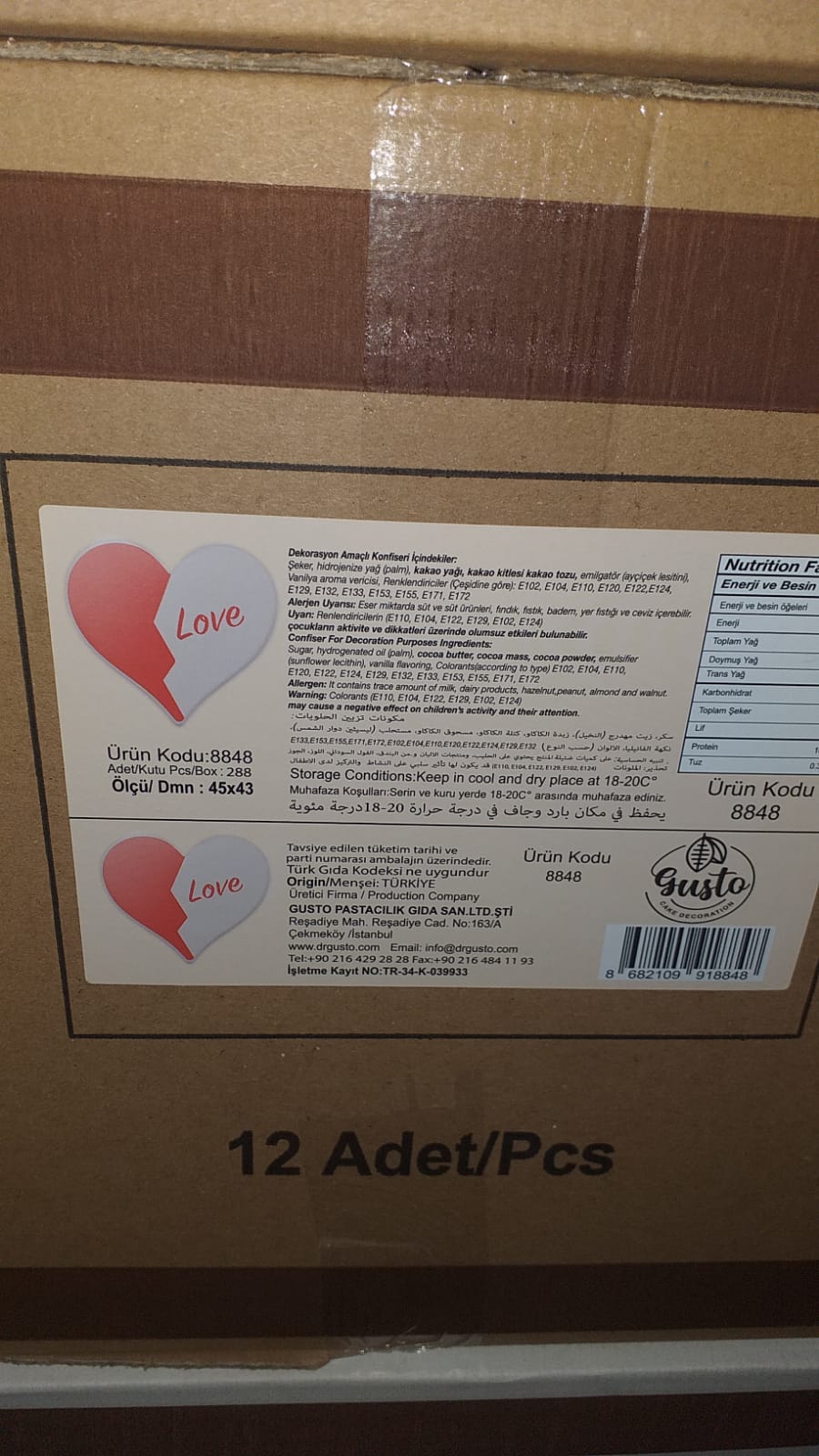 DEKOR ÇİKOLATA KALP 8848