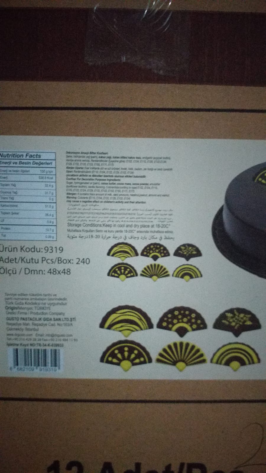 DEKOR ÇİKOLATA YELPAZE 9319