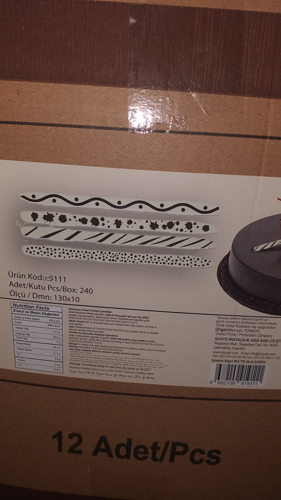 DEKOR ÇİKOLATA UZUN ÇUBUK 9111