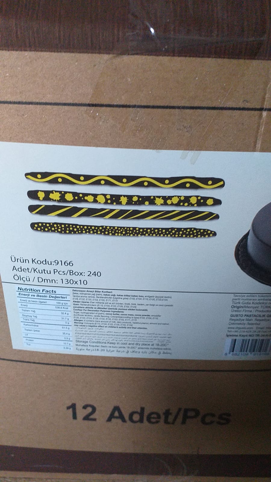 DEKOR ÇİKOLATA UZUN ÇUBUK 9166