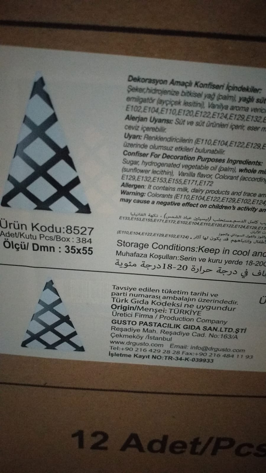 DEKOR ÇİKOLATA ÜÇGEN 8527