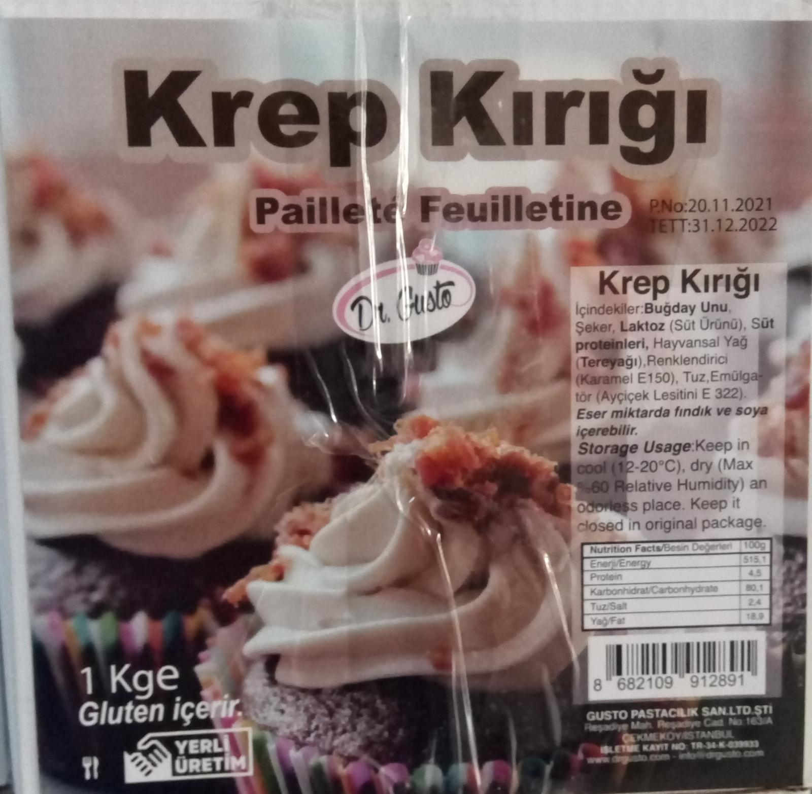 KREP KIRIĞI ÇİLEK 750gr  GUSTO